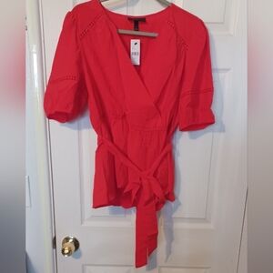 Lane Bryant Wrap Peplum Top